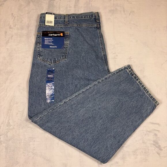 VTG Carhartt Relaxed Fit Denim Jeans Men’s Size 52x30 B17STW Deadstock NWT - Picture 1 of 11